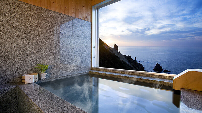 小樽絶景の客室露天風呂 open air bath
